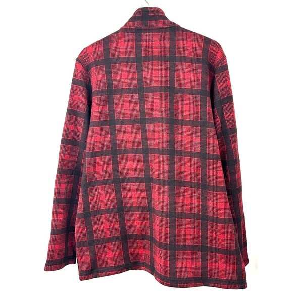 New Mack Russo Men Red Plaid Zip Up Fleece Pullover Sweater Shacket Sz XL 1081H4 - Picture 7 of 11